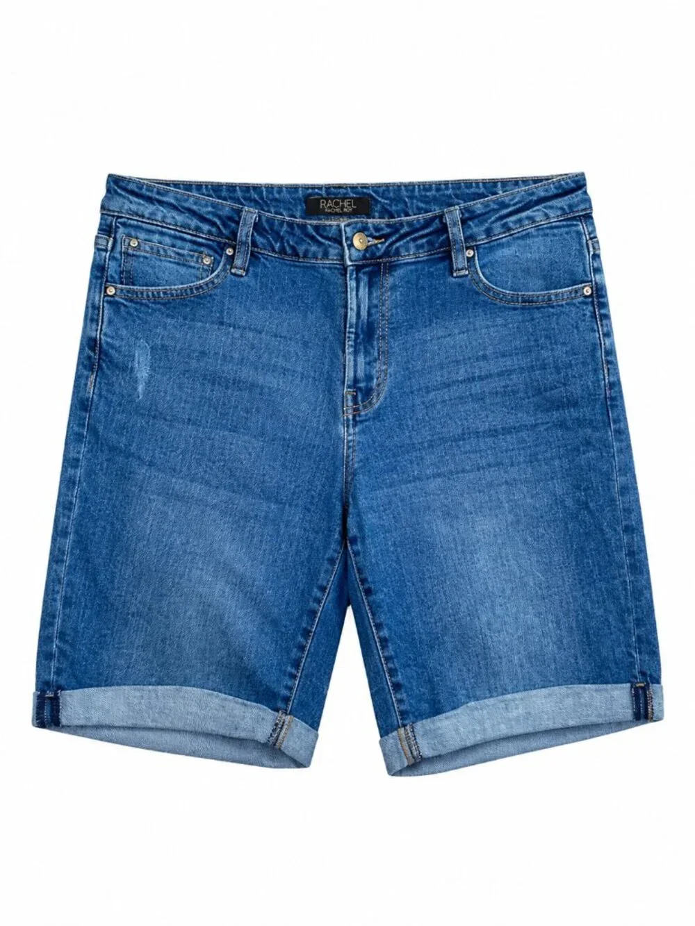 Rachel Rachel Roy High Rise Denim Jorts Bermuda Shorts Cuffed Size 10 30